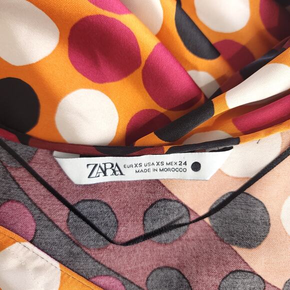 ZARA Dot Matrix Multicolor Print Midi Long Dress, Size: XS - Picture 15 of 16